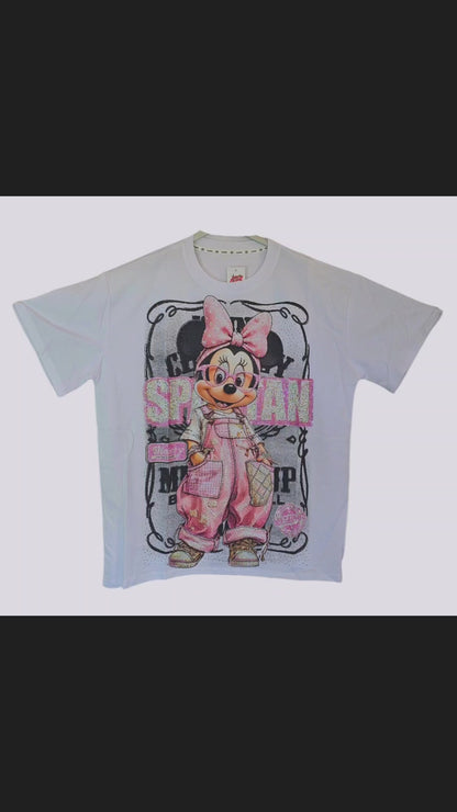 Tshirt weiss "Minnie bling bling", Grösse onesize, 38 bis 44 von ROSE