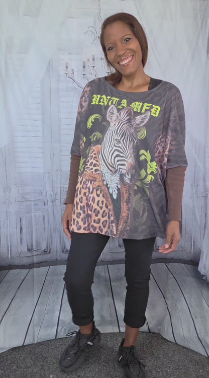 Sweatshirt "Zebra", Grösse onesize 38 bis 50 von ROSE