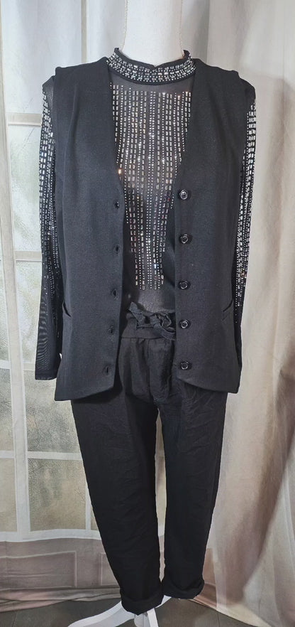 Weste/Gilet schwarz, Grösse S/M & M/L von ROSE