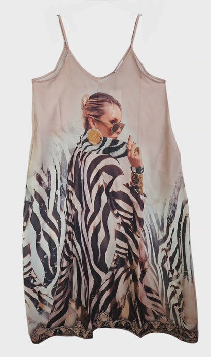 Trägerkleid lang "Zebra Woman", Gr. 38 - 42/44 von ROSE