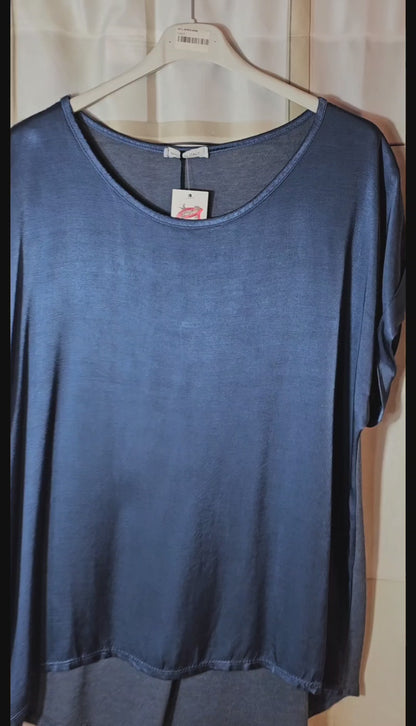 Tshirt Jeansblau "Two Faces", Gr. onesize 38 bis 42/44 von ISSIMA