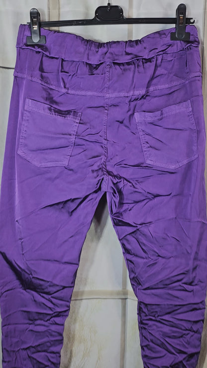 Shiny-Stretchhose, violett,  Onesize bis 42/44