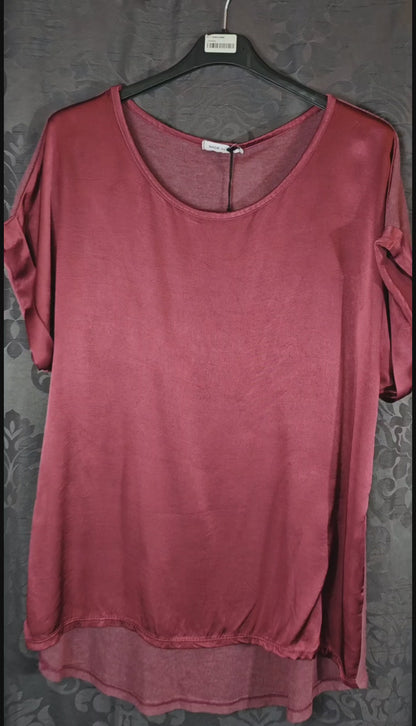Tshirt bordeaux rot "Two Faces", Gr. onesize 38 bis 42/44 von ISSIMA