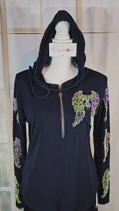 Kapuzensweatshirt "Wings", onesize bis 42 von ROSE