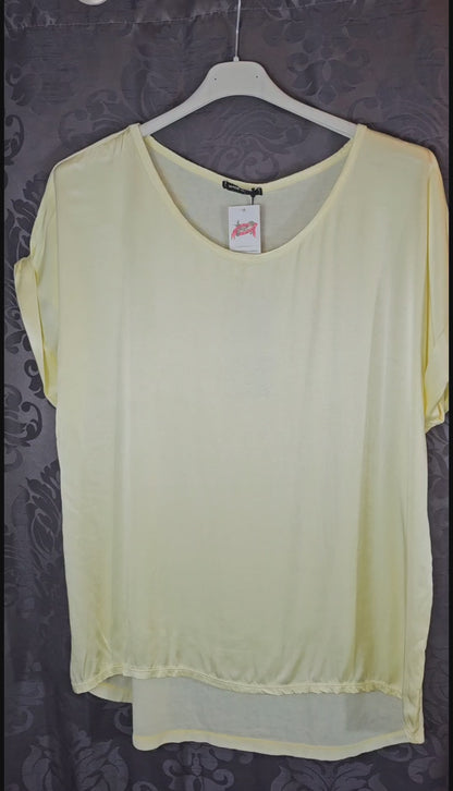 Tshirt hellgelb "Two Faces", Gr. onesize 38 bis 42/44 von ISSIMA