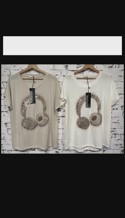 Tshirt "Kopfhörer", Gr. onesize bis 42/44 von ISSIMA