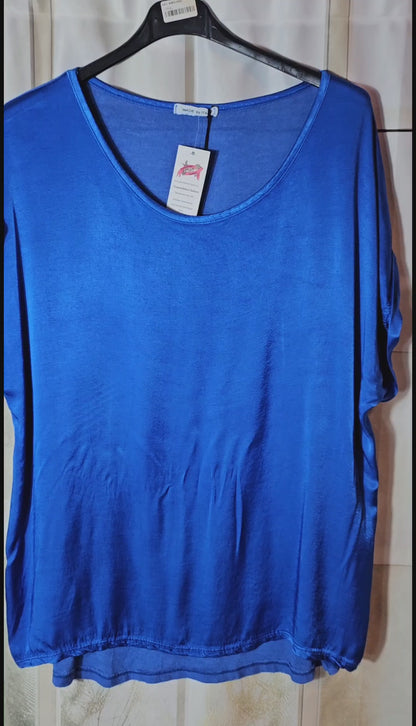 Tshirt royalblau "Two Faces", Gr. onesize 38 bis 42/44 von ISSIMA