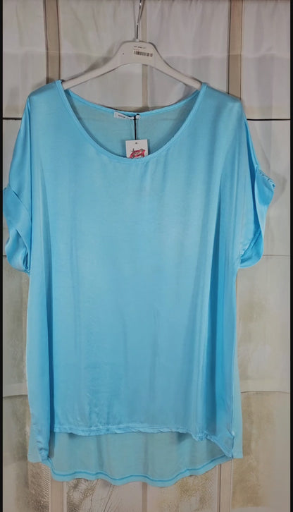 Tshirt türkis "Two Faces", Gr. onesize 38 bis 42/44 von ISSIMA