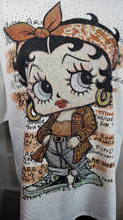 Tshirt weiss "Betty Boop", Gr. onesize bis 44 von ROSE