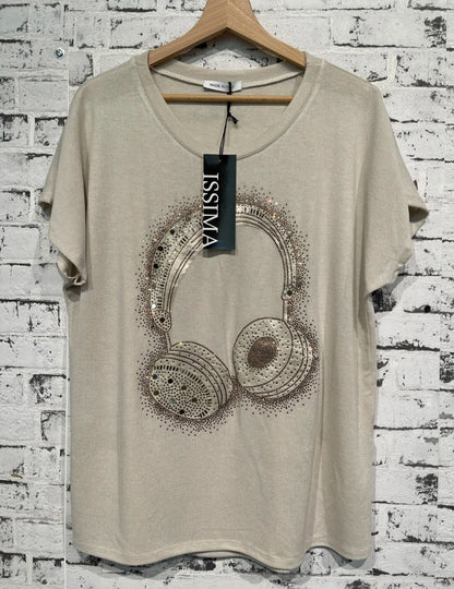 Tshirt "Kopfhörer", Gr. onesize bis 42/44 von ISSIMA
