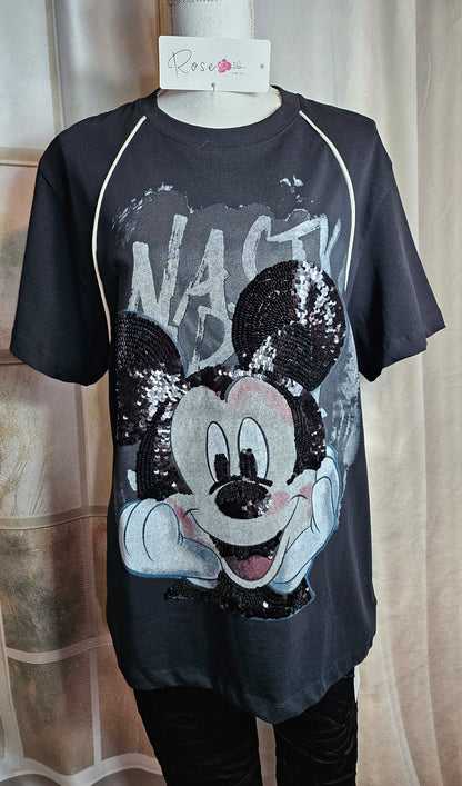 Tshirt schwarz "Mickey Nasty", Gr. onesize bis 42/44 von ROSE