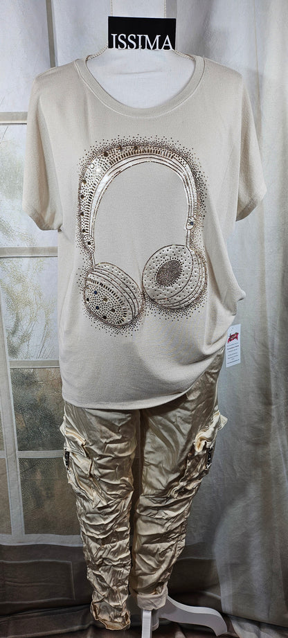 Tshirt "Kopfhörer", Gr. onesize bis 42/44 von ISSIMA