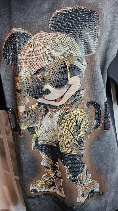 Tshirt grau/schwarz "Mickey Cap", Gr. onesize bis 44 von ROSE