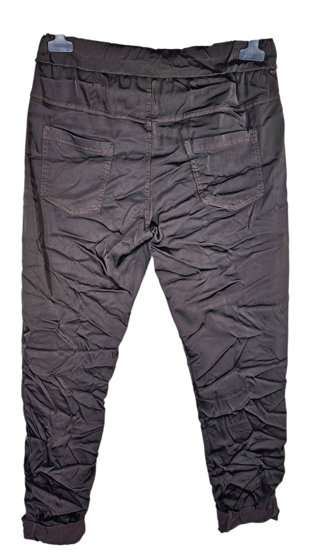 Shiny-Stretchhose, dunkelbraun,  Onesize bis 42/44
