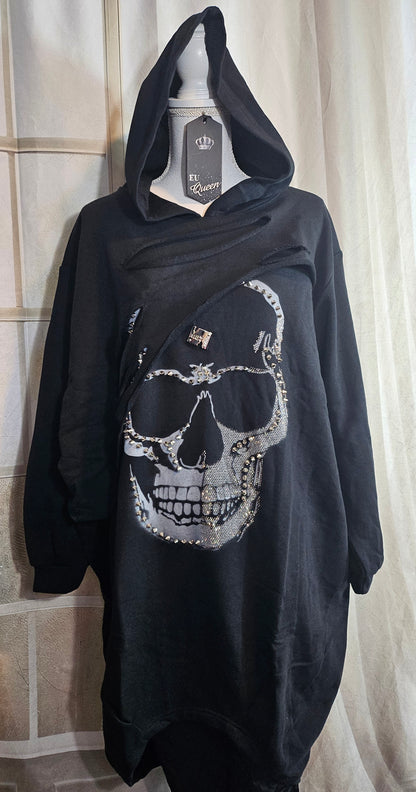 Kapuzenpullover "Skull" schwarz, Grösse S - XL von EU-QUEEN