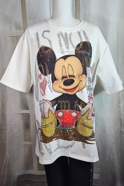 T-Shirt  - "Mickey mit Herz" weiss, Grösse 40 - 42/44 von ROSE