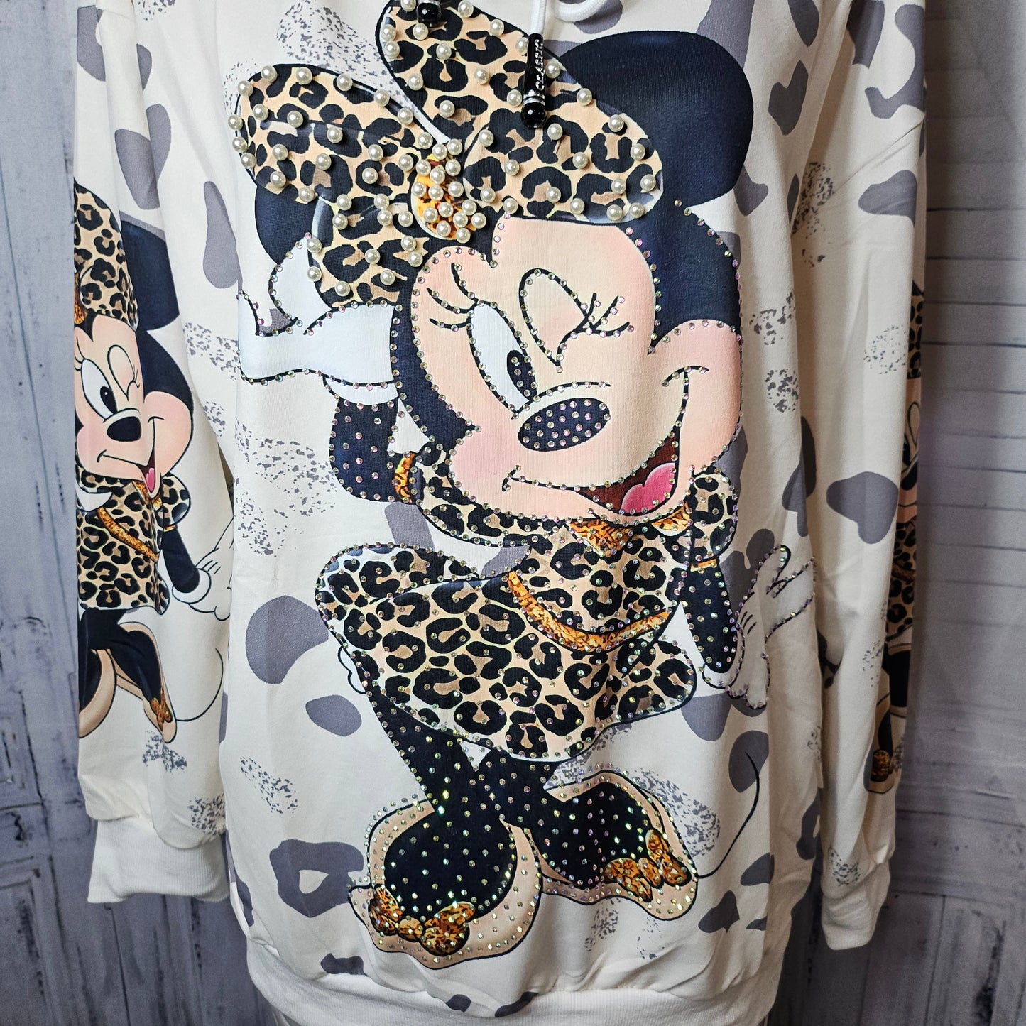 Kapuzenshirt "Minnie" grau, Onesize bis 42/44 von ROSE