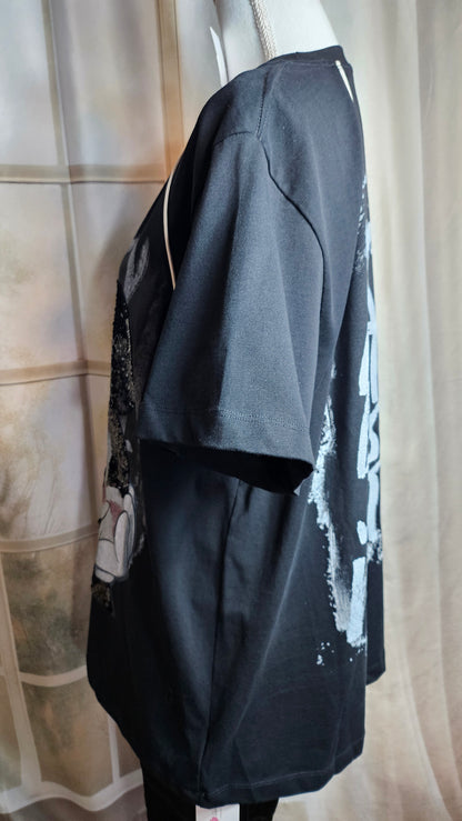 Tshirt schwarz "Mickey Nasty", Gr. onesize bis 42/44 von ROSE