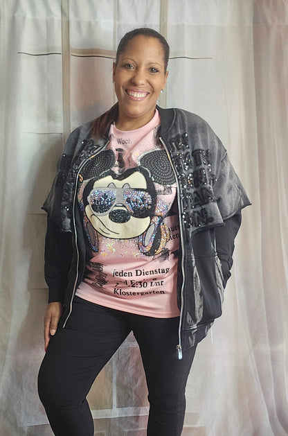 Tshirt weiss "Mickey rosa", Gr. onesize bis 44 von ROSE