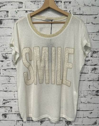 Tshirt "SMILE", Gr. onesize bis 42/44 von ISSIMA