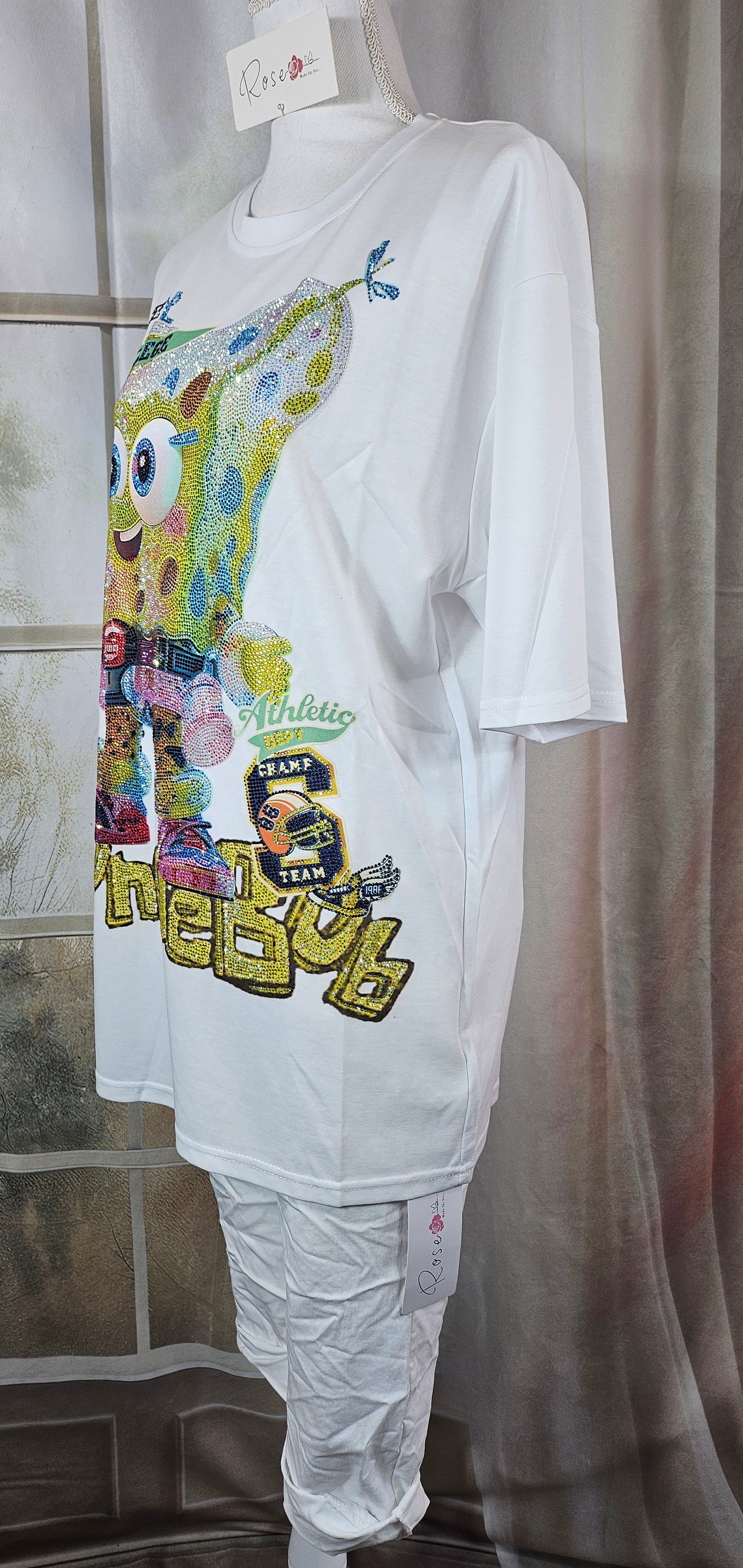 Tshirt weiss "Spongbob", Gr. onesize bis 42/44 von ROSE