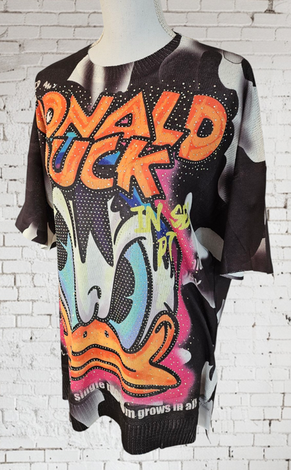 Feinstrick Tshirt "Donald Duck", Gr. onesize bis 44 von ROSE