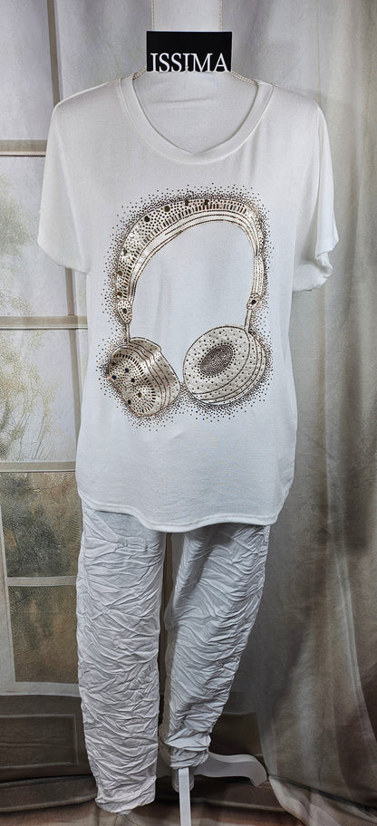 Tshirt "Kopfhörer", Gr. onesize bis 42/44 von ISSIMA