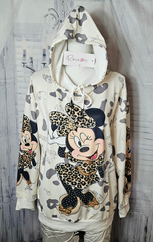 Kapuzenshirt "Minnie" grau, Onesize bis 42/44 von ROSE