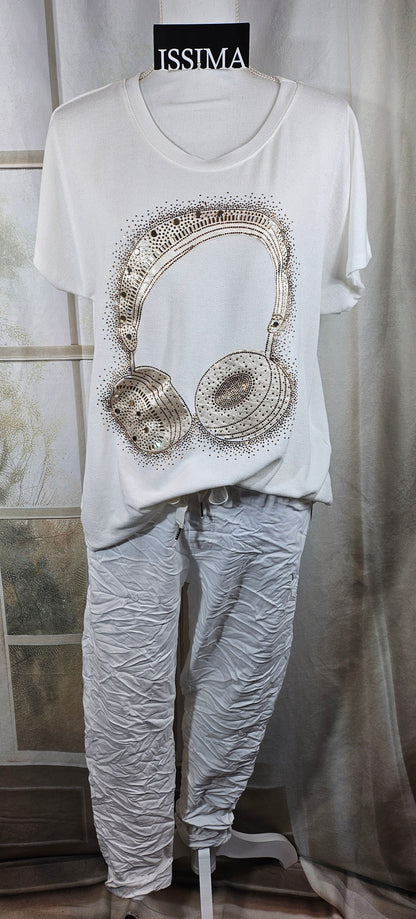 Tshirt "Kopfhörer", Gr. onesize bis 42/44 von ISSIMA