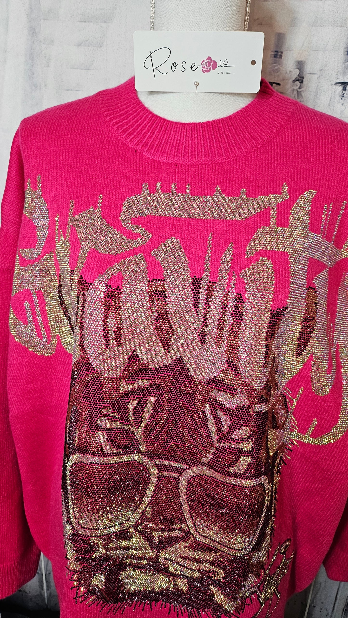 Pullover "Tiger" pink, Grösse onesize bis 44 von ROSE