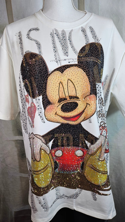 T-Shirt  - "Mickey mit Herz" weiss, Grösse 40 - 42/44 von ROSE