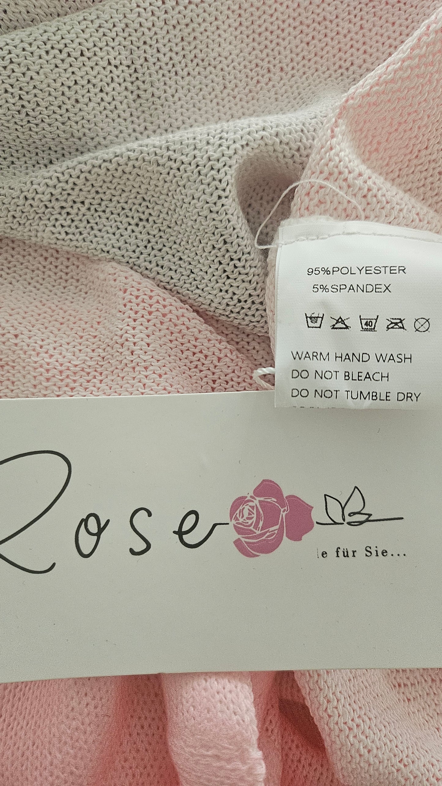 Feinstrick Tshirt rosa "Betty", Gr. onesize 38 bis 44 von ROSE