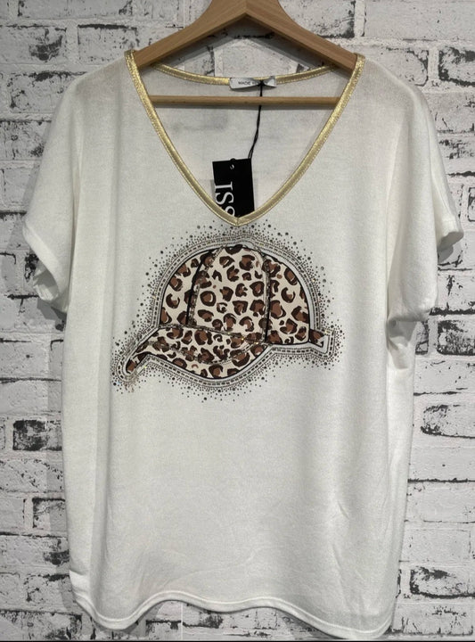 Tshirt weiss "Kappe", Gr. onesize 38 bis 42 (knapp 44) von ISSIMA
