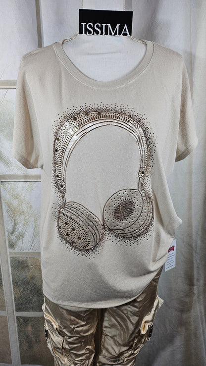 Tshirt "Kopfhörer", Gr. onesize bis 42/44 von ISSIMA