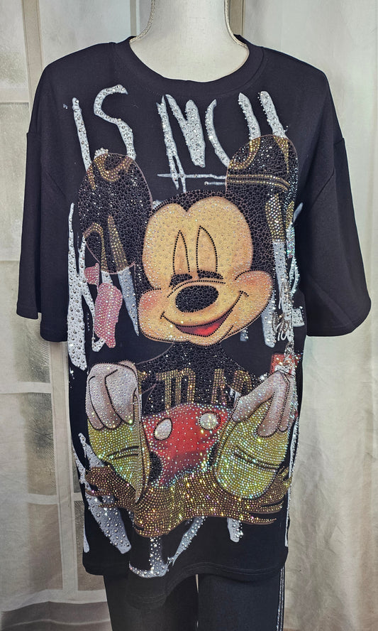 T-Shirt  - "Mickey mit Herz" schwarz, Grösse 40 - 42/44 von ROSE