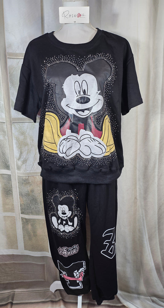 2-Teiler schwarz "Mickey" Onesize bis Grösse 42