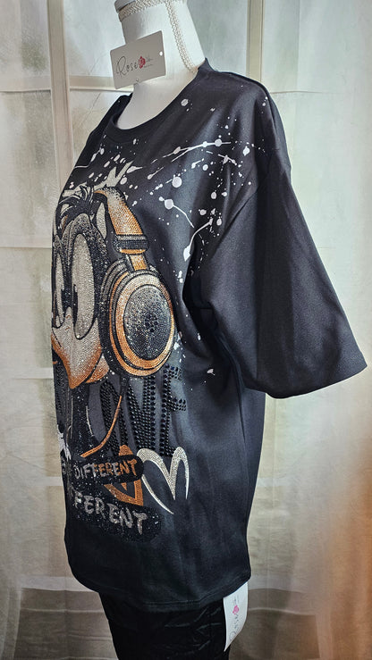 Tshirt schwarz "Daffy D.", Gr. onesize bis 44 von ROSE