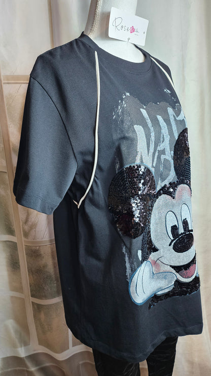 Tshirt schwarz "Mickey Nasty", Gr. onesize bis 42/44 von ROSE